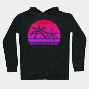 Synthwave Sunset Palm Trees Hoodie